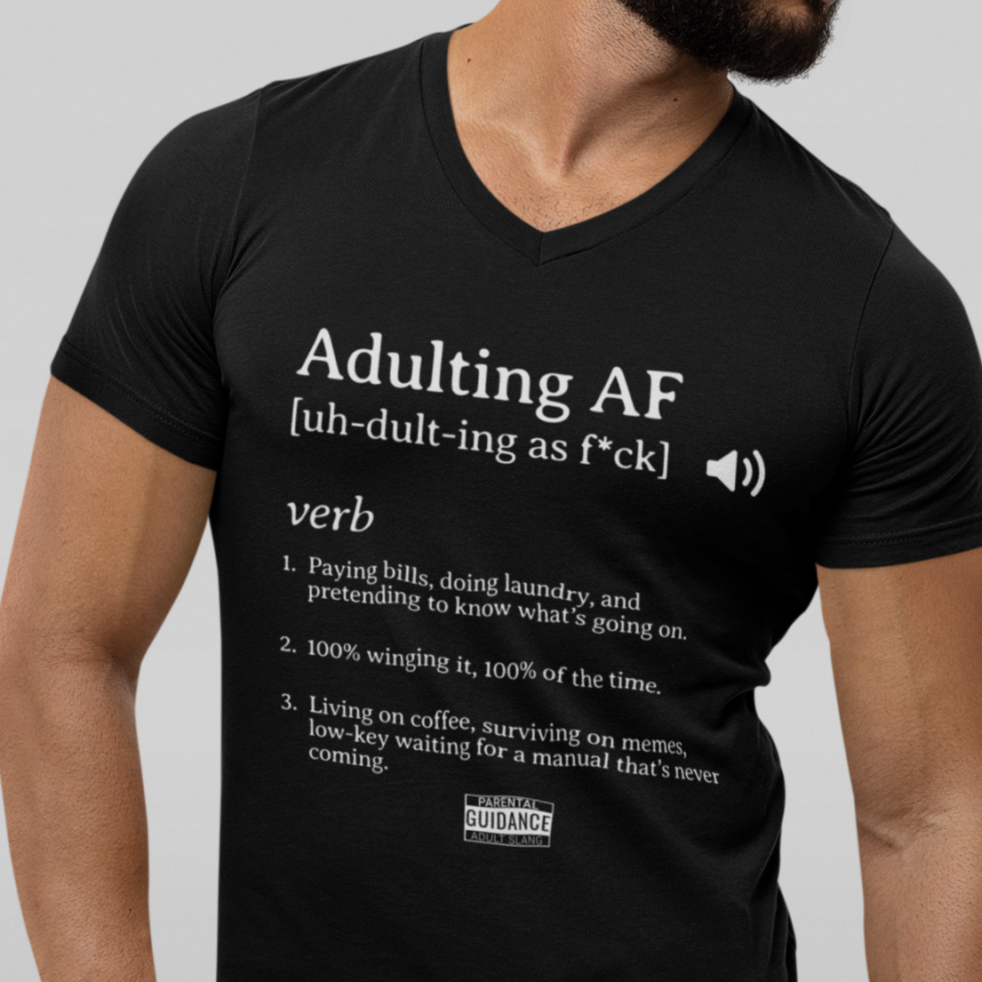 Adulting AF V-Neck T-Shirt